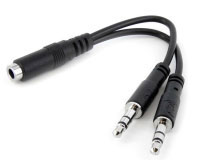 Startech.com Adaptador Divisor de Auriculares de 3,5mm de 4 Pines a 2x de 3,5mm de 3 Pines - H/M (MUYHSFMM)